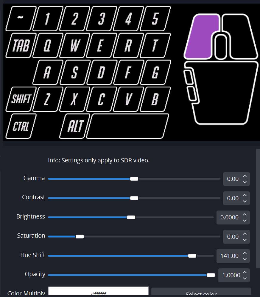 NohBoard keyboard overlay used for gaming streams